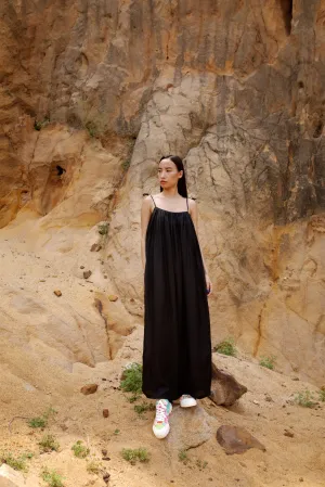 Summer Dress Long Tie-Silk-Metallic Gold-Black-Fuchsia-Kama Itu 33-Fashion Edit Maya Vana-Ituvana