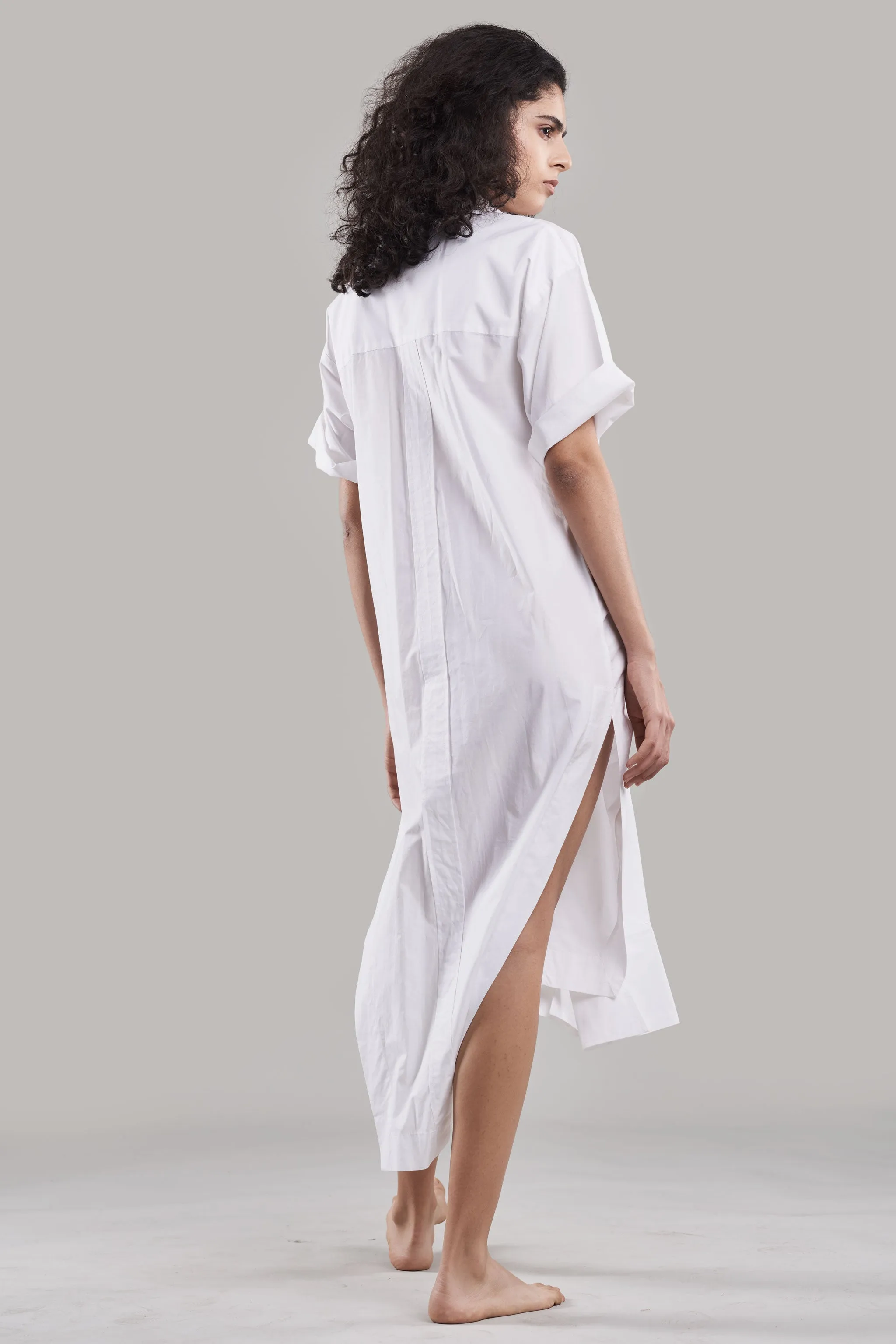 Summer Dress Shirtdress Cotton Poplin Black/White/Plum/Nude/Clay-Fashion Edit Sahaja Vana-Ituvana-02