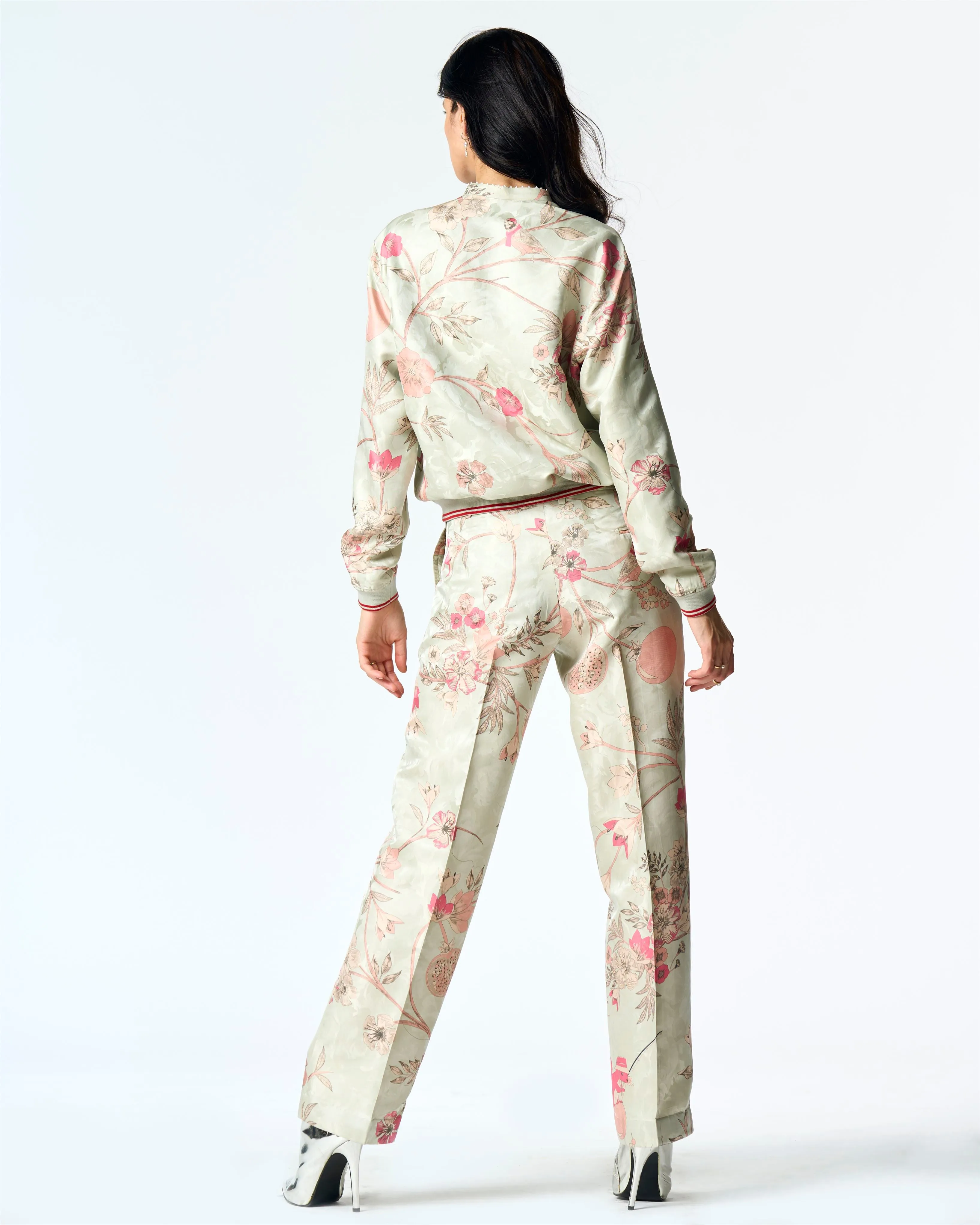 Summer-Jacket Bomber Janbaaz Blue Silk Damask-Fashion Edit Orchard-WOW301SJ545-SUKETDHIR