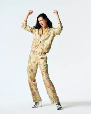 Summer-Jacket Bomber Janbaaz Mint Silk Damask-Fashion Edit Orchard-WOW301SJ535-SUKETDHIR
