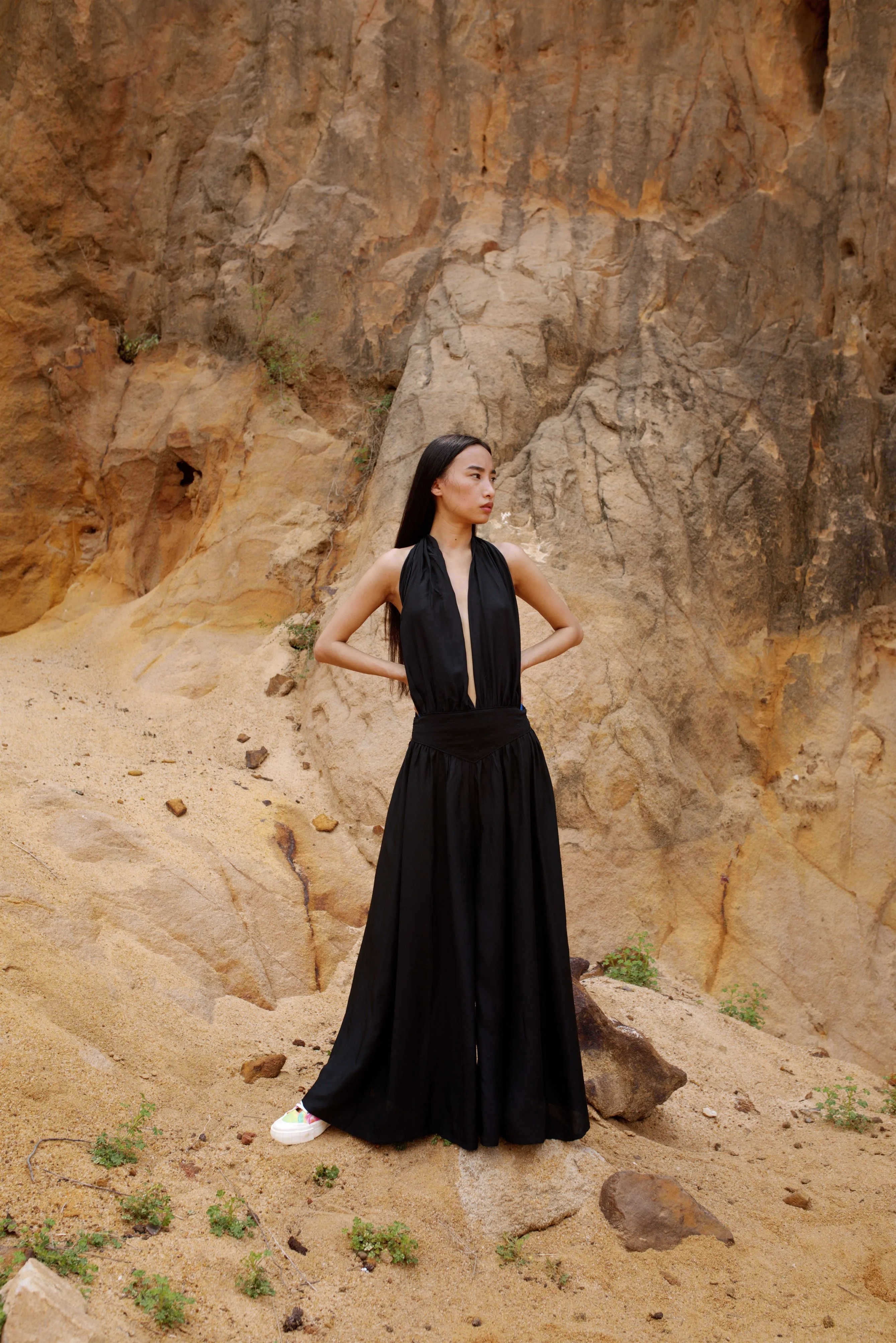 Summer Jumpsuit-Silk-Fuchsia-Black-Moss Green-Metallic Gold-Ekata Itu 37-Fashion Edit Maya Vana-Ituvana