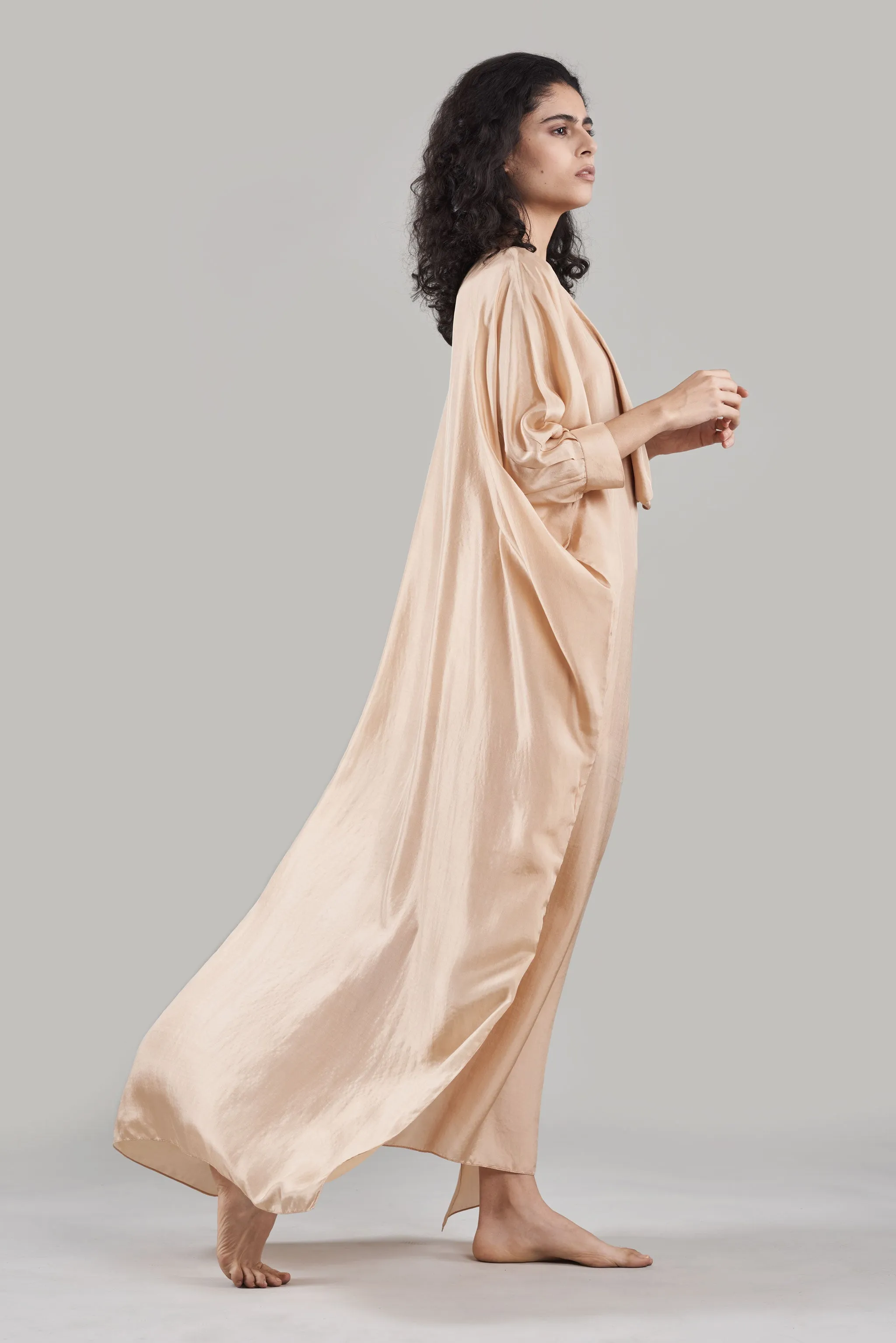 Summer Kaftan Co-Ord Silk Black/White/Plum/Nude/Clay-Fashion Edit Sahaja Vana-Ituvana-01