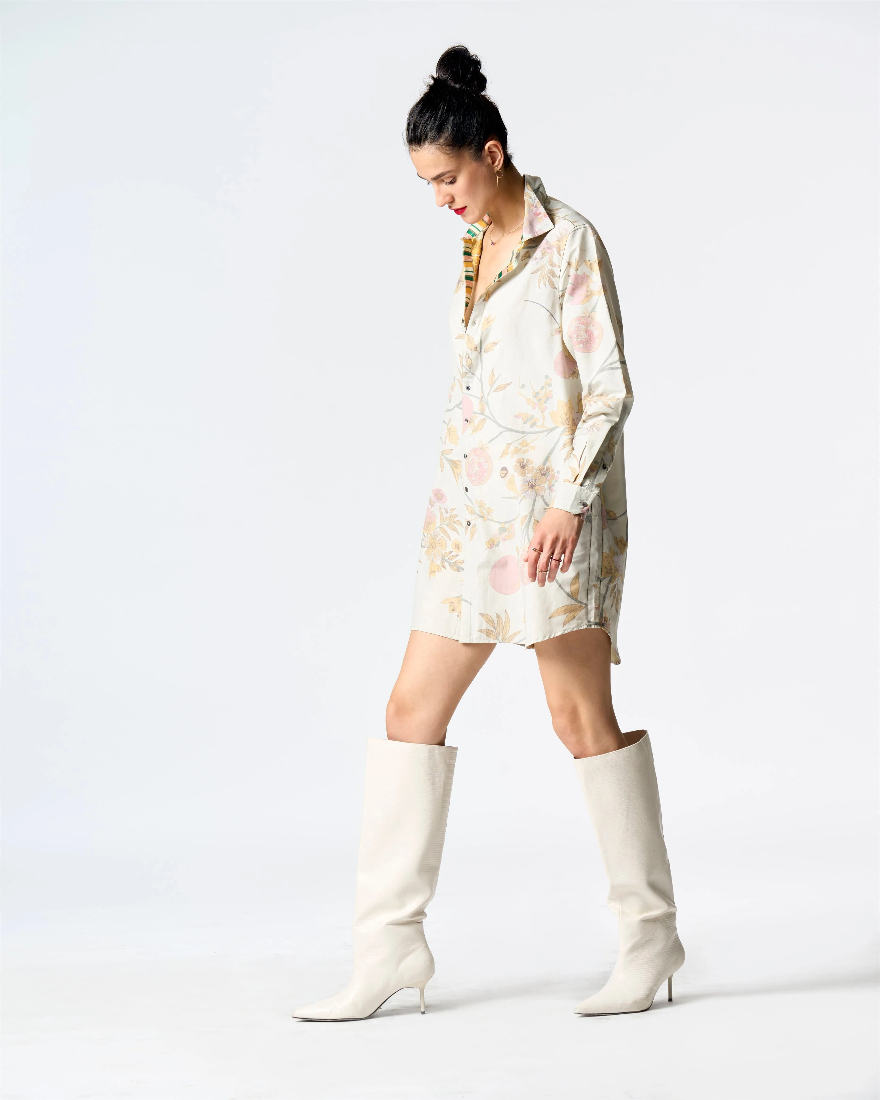 Summer-Shirt Oversized Mint Cotton Silk-Fashion Edit Orchard-WS470CSC535-SUKETDHIR