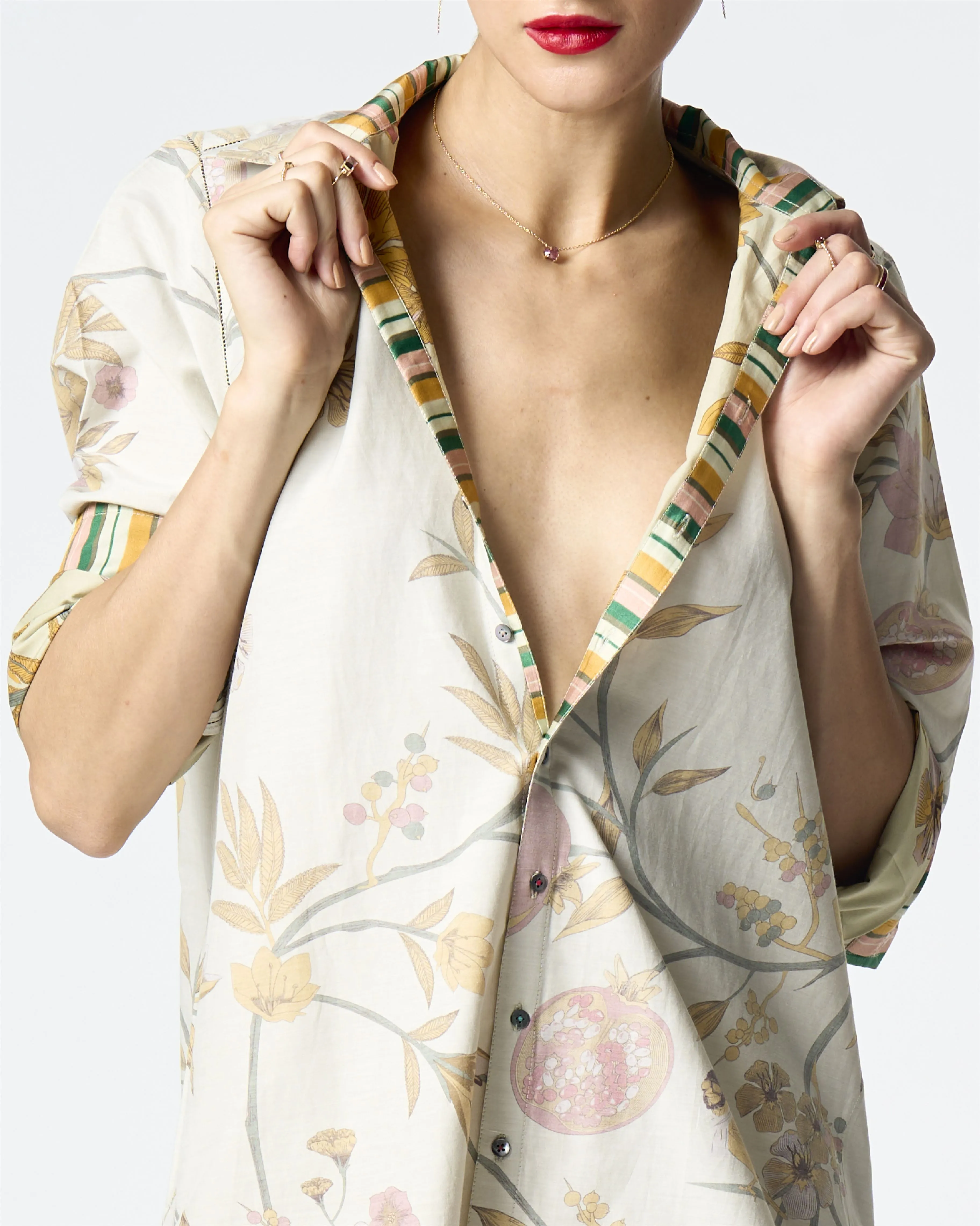 Summer-Shirt Oversized Mint Cotton Silk-Fashion Edit Orchard-WS470CSC535-SUKETDHIR