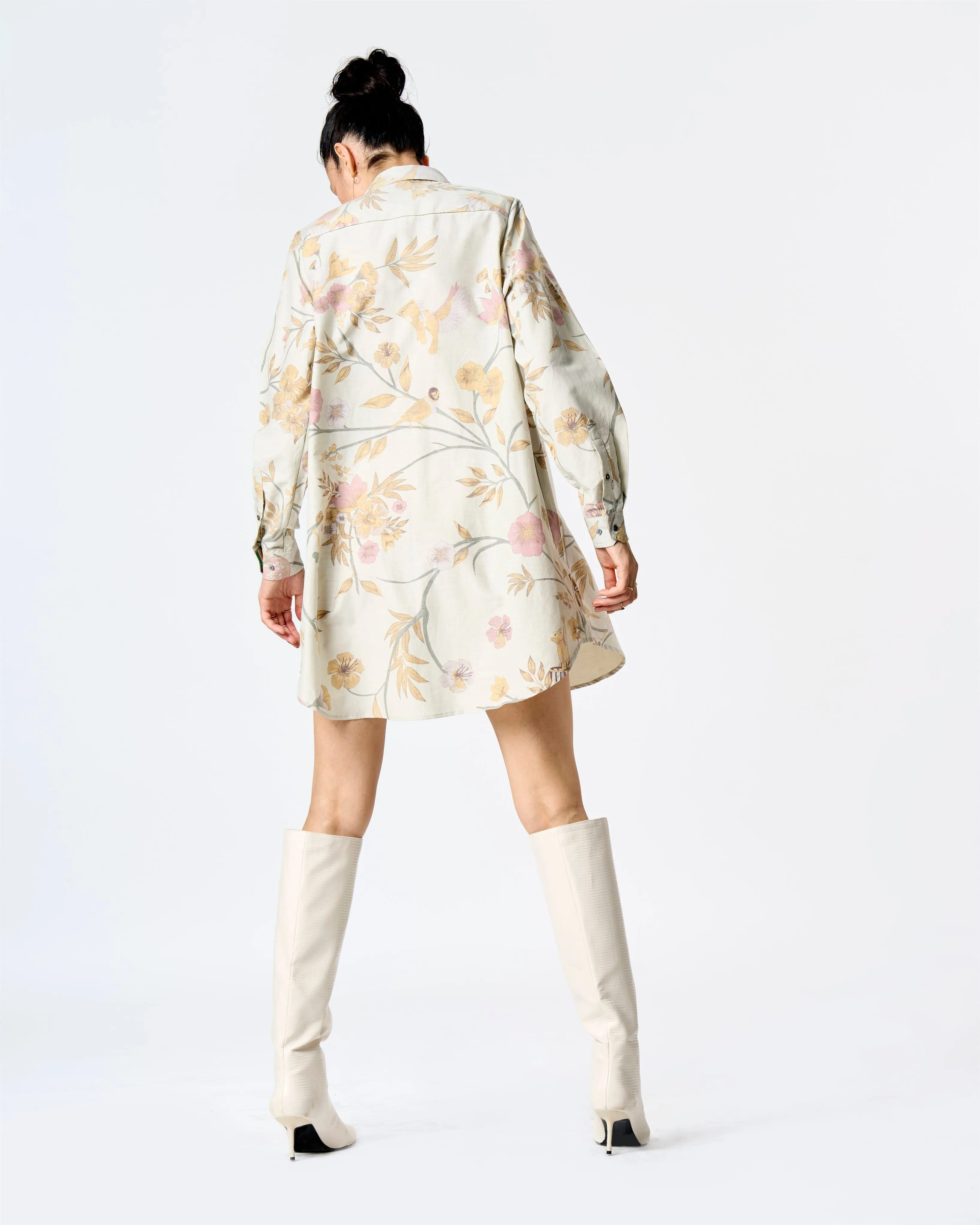 Summer-Shirt Oversized Mint Cotton Silk-Fashion Edit Orchard-WS470CSC535-SUKETDHIR
