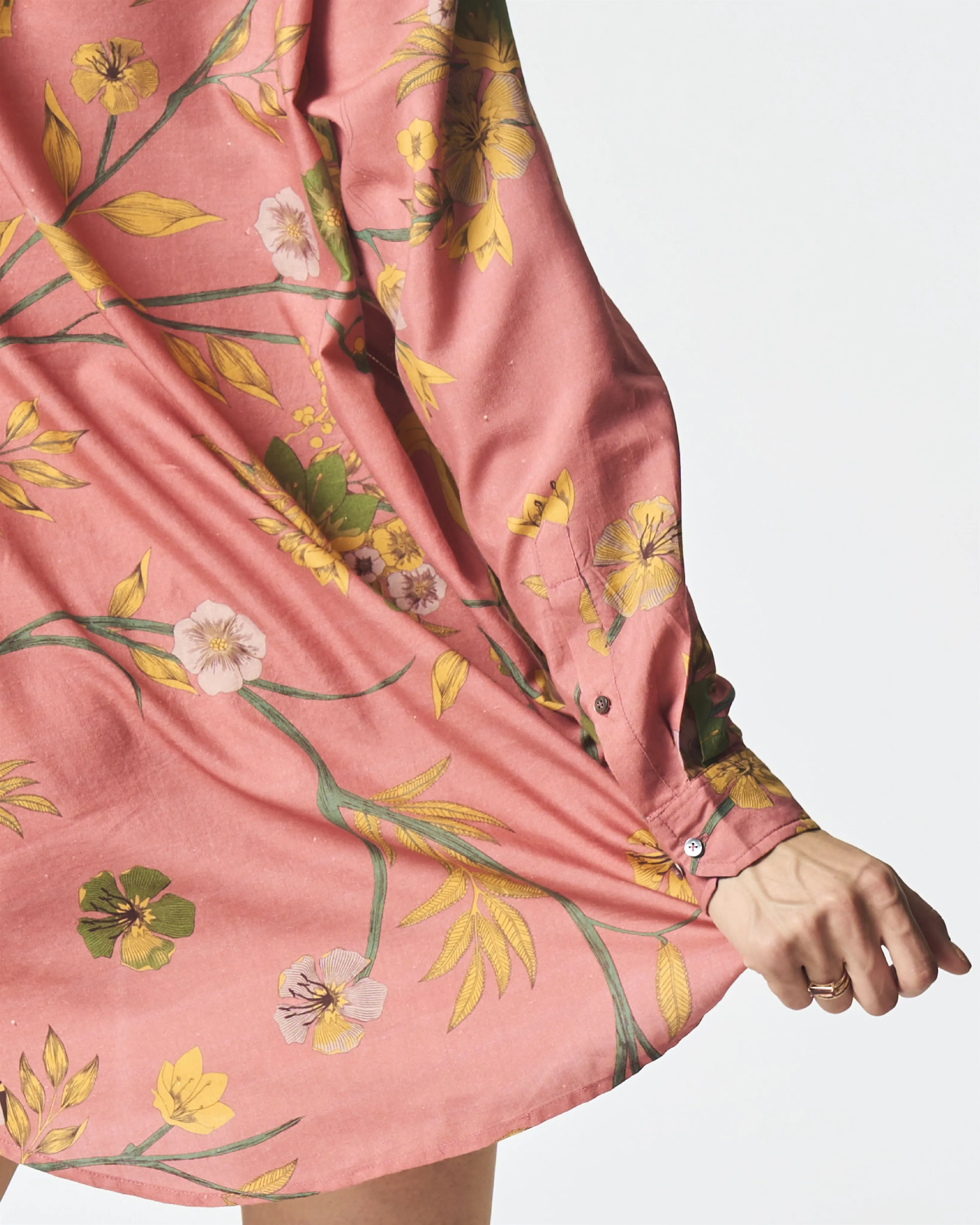 Summer-Shirt Oversized Rose Cotton Silk-Fashion Edit Orchard-WS470CSC537-SUKETDHIR