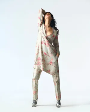 Summer-Trousers Classic Blue Silk Brocade-Fashion Edit Orchard-WP103SB545-SUKETDHIR