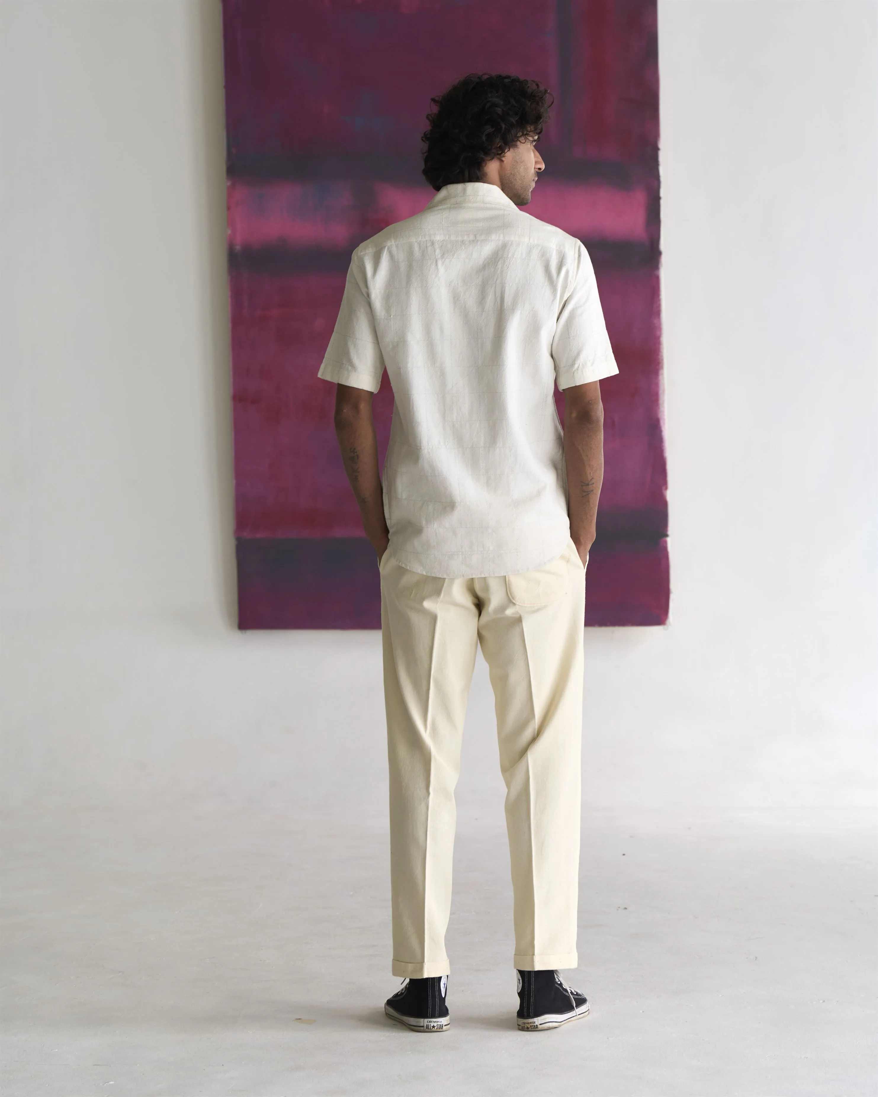 Summer Trousers Raahi Heavy Cotton Off White P102HK96 SuketDhir