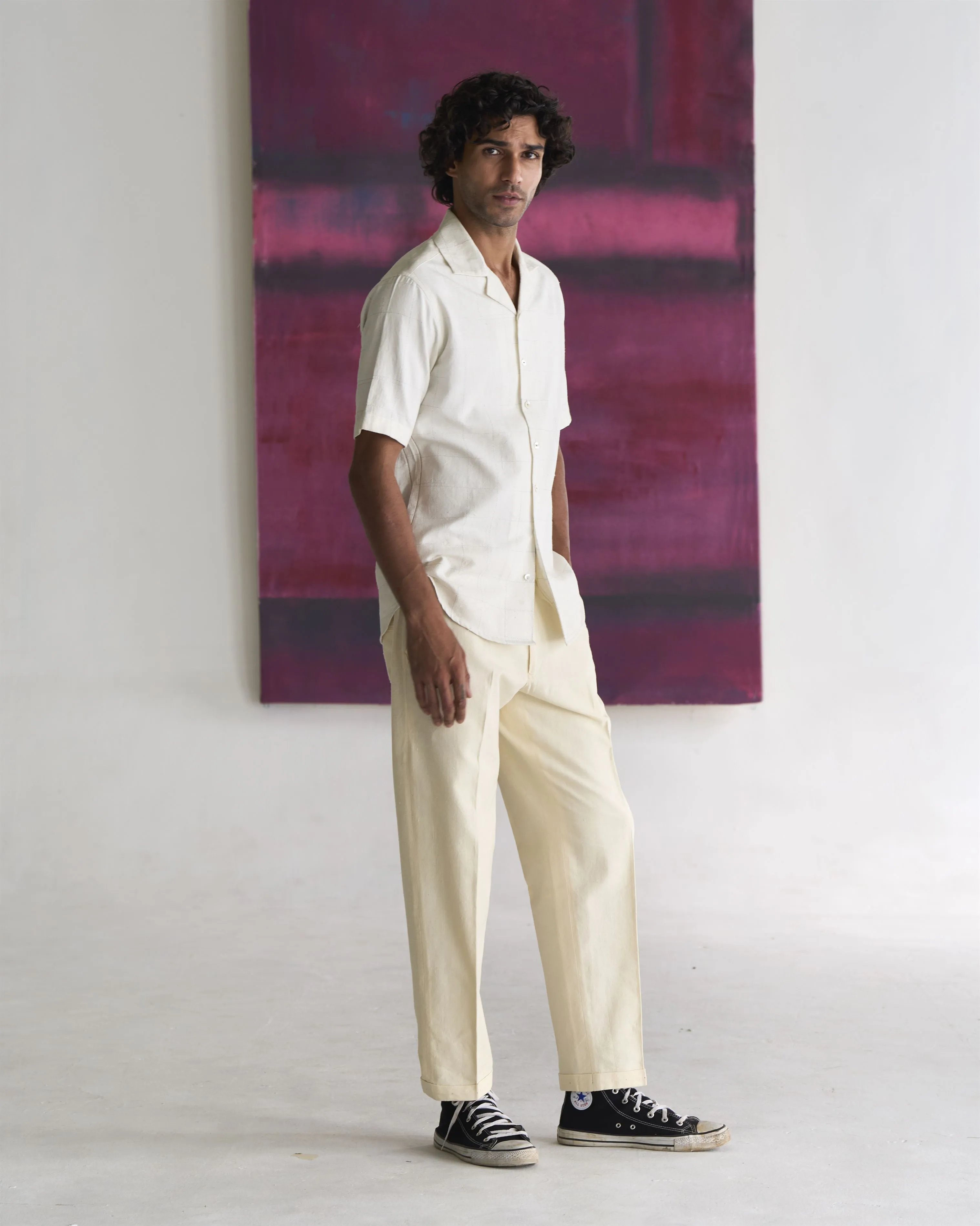 Summer Trousers Raahi Heavy Cotton Off White P102HK96 SuketDhir