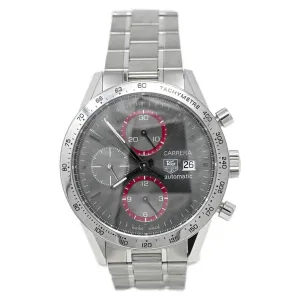 Tag Heuer Men's Carrera Stainless Steel 42mm Grey Chronograph Dial Watch Reference #: CV201AB.BA0794