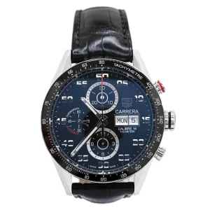 Tag Heuer Men's Carrera Stainless Steel 43MM Black Chronograph Dial Watch Reference #: CV2A1R.RQH5747