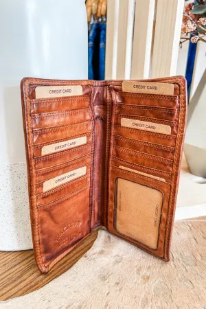 Tan Leather Card Holder Wallet