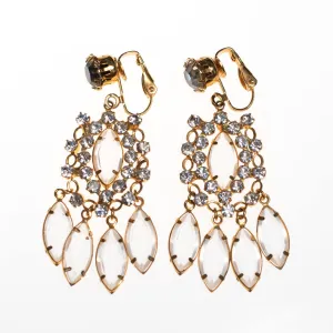 Vintage 1950s Juliana Clear Diamante Rhinestone Chandelier Earrings
