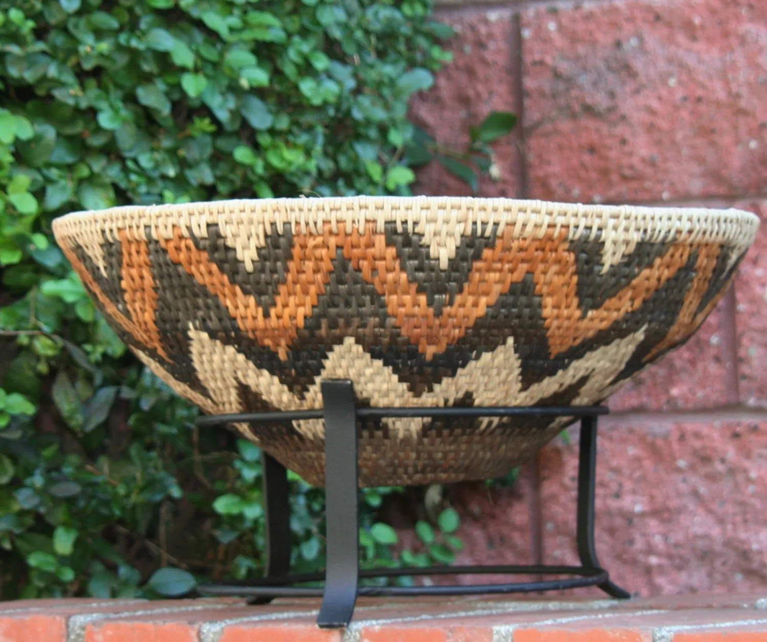 Vintage African Zulu Basket - 7.5" H X 18" D X 57" C