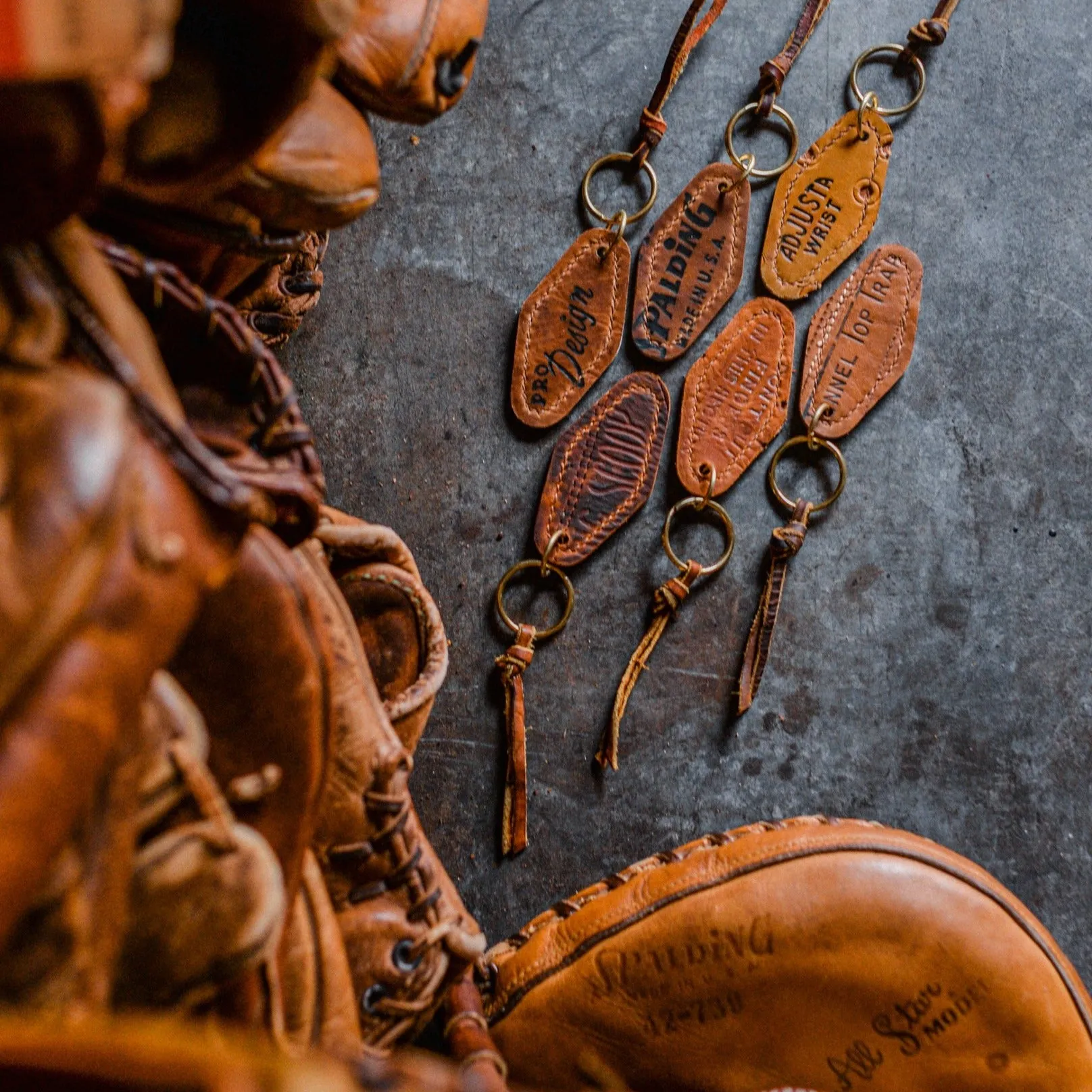 Vintage Baseball Glove Key Fob