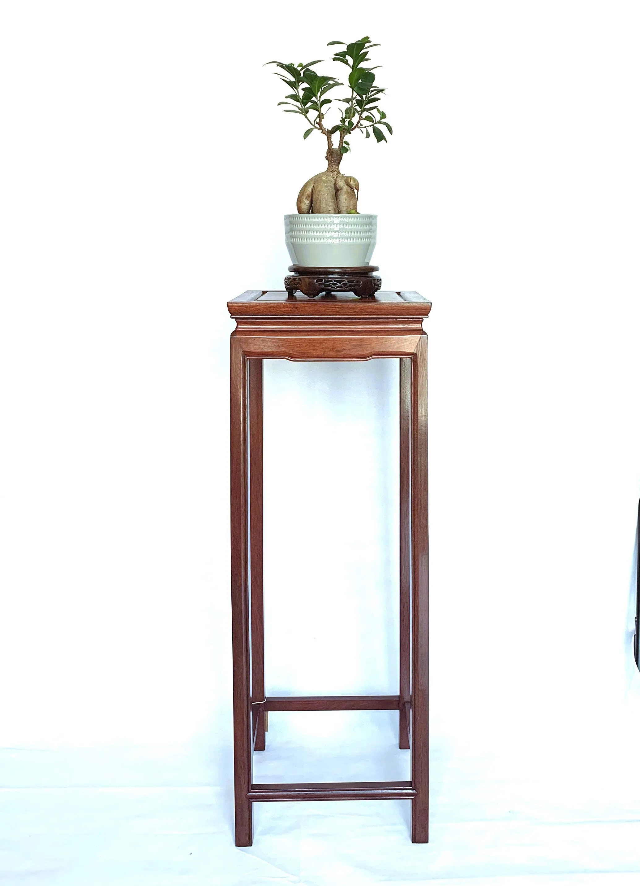 Vintage Chinese Rosewood Plant Stand / Pedestal