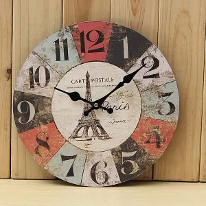 Vintage decorative wooden quartz clock