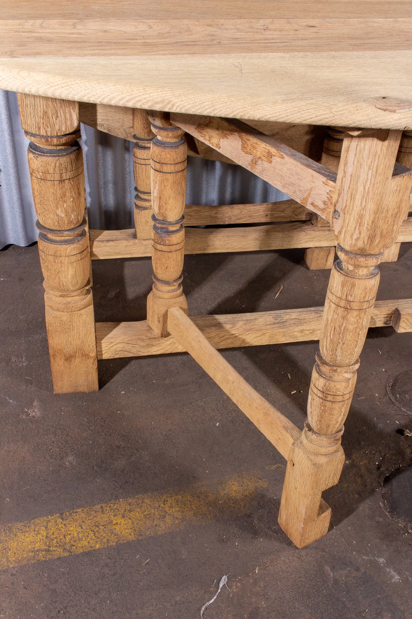 Vintage French Oak Gate Leg Drop-Leaf Table