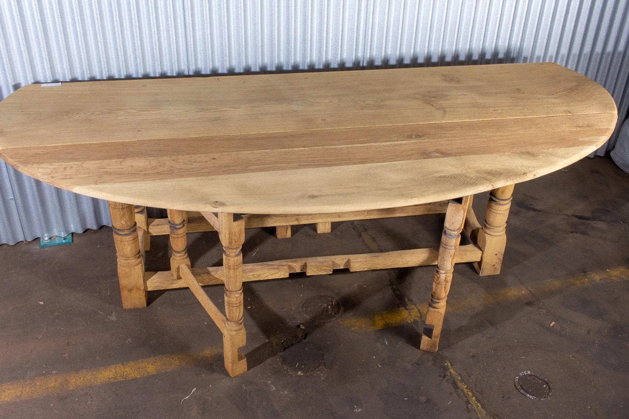 Vintage French Oak Gate Leg Drop-Leaf Table