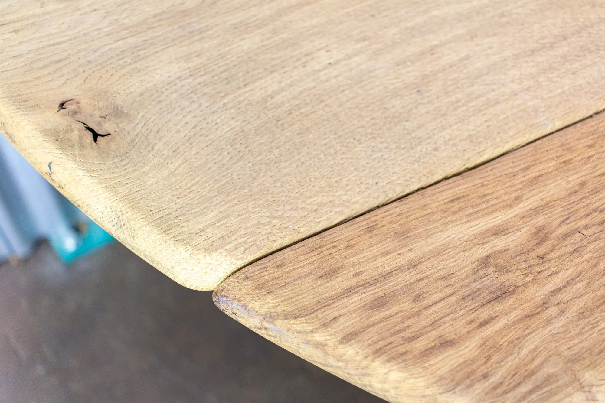 Vintage French Oak Gate Leg Drop-Leaf Table