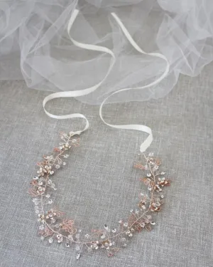 Vintage Headpiece with Floral and Rhinestones