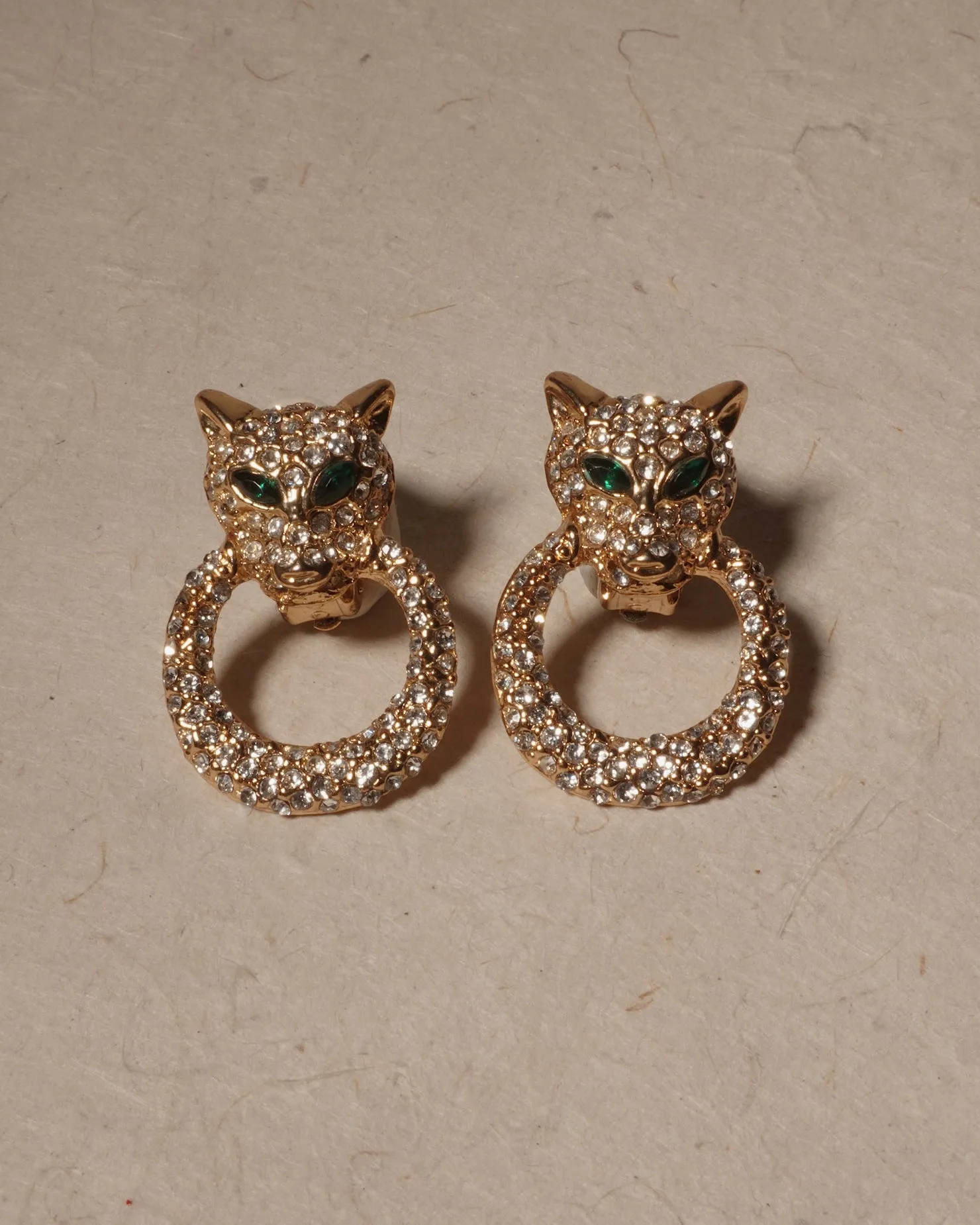Vintage Pavé Leopard Door Knocker Clip Ons
