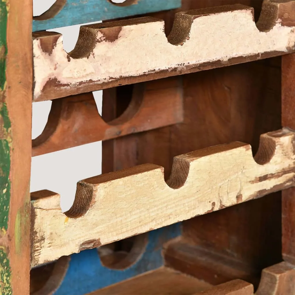Vintage Reclaimed Wood Wine Rack for 9 Bottles