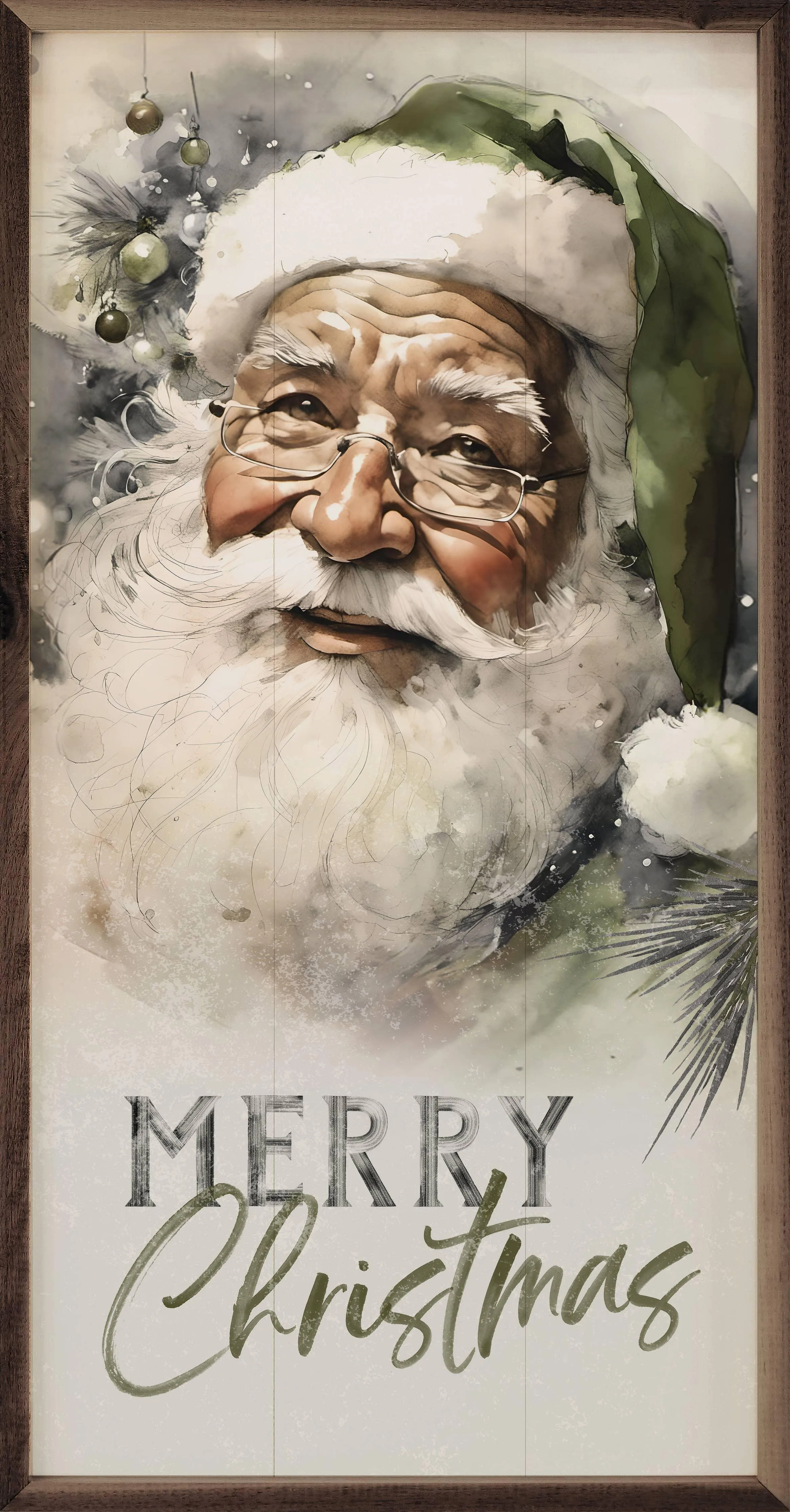 Vintage Santa With Green Hat