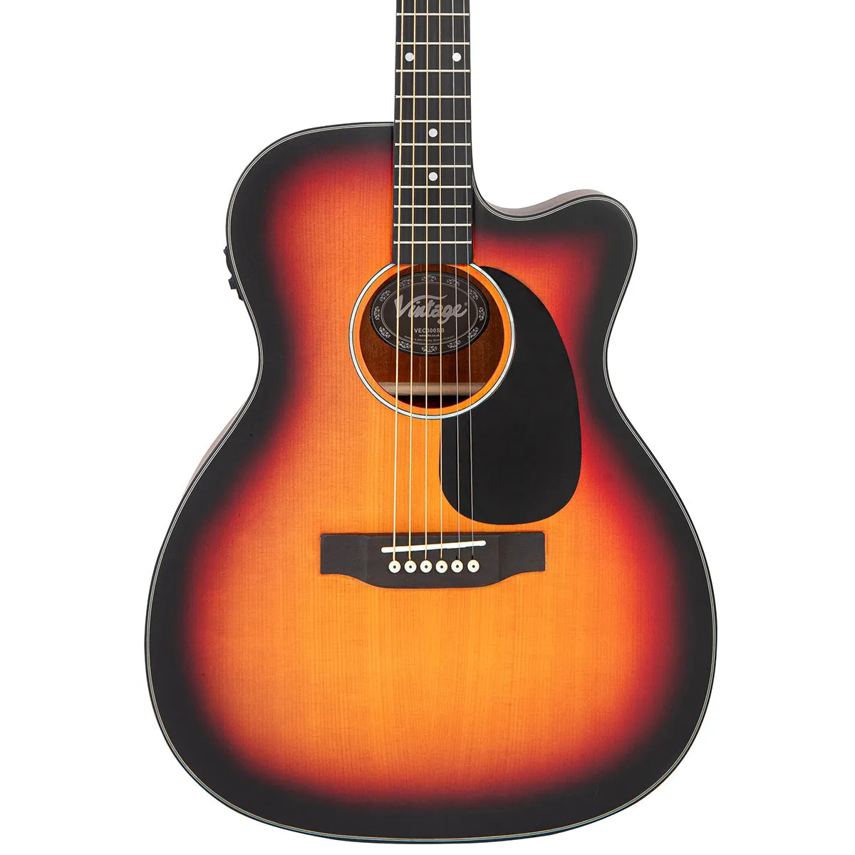 Vintage Stage Series 'Folk' Cutaway Electro-Acoustic Guitar ~ Sunburst