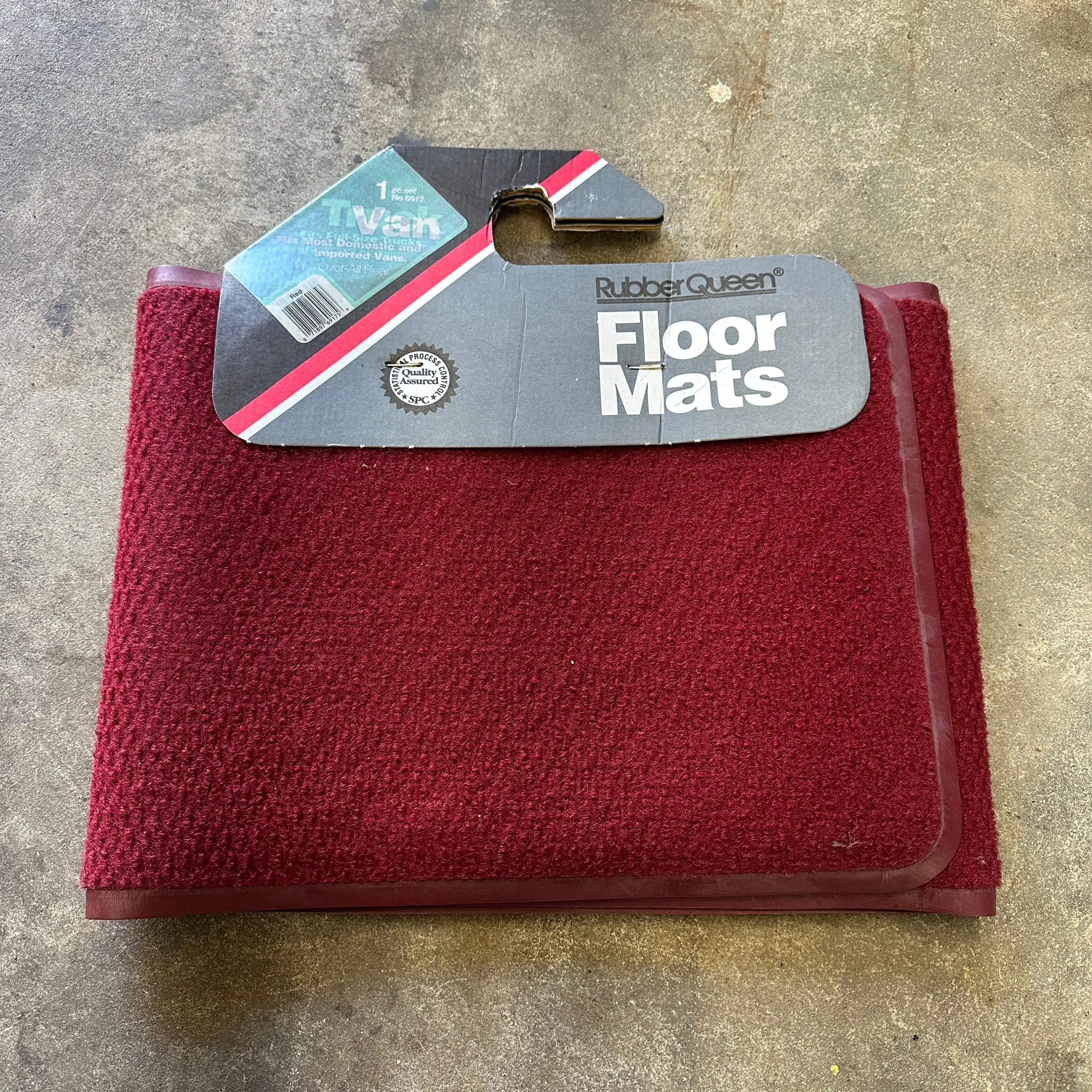 Vintage Van Rear Carpet Floor Mat - Red