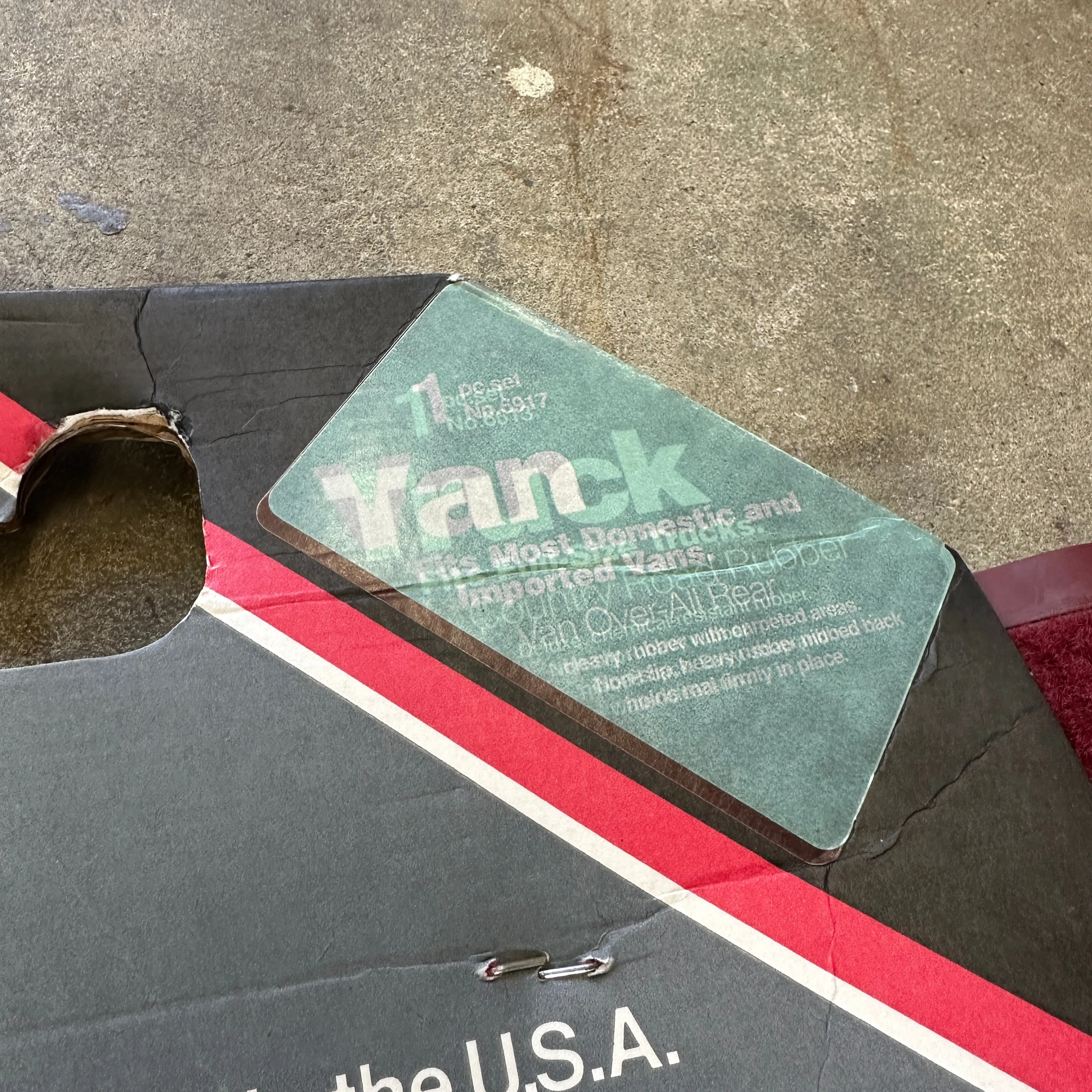 Vintage Van Rear Carpet Floor Mat - Red
