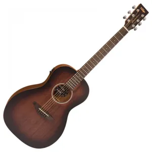 Vintage VE880WK Statesboro Parlour Electro-Acoustic Guitar Whisky Sour