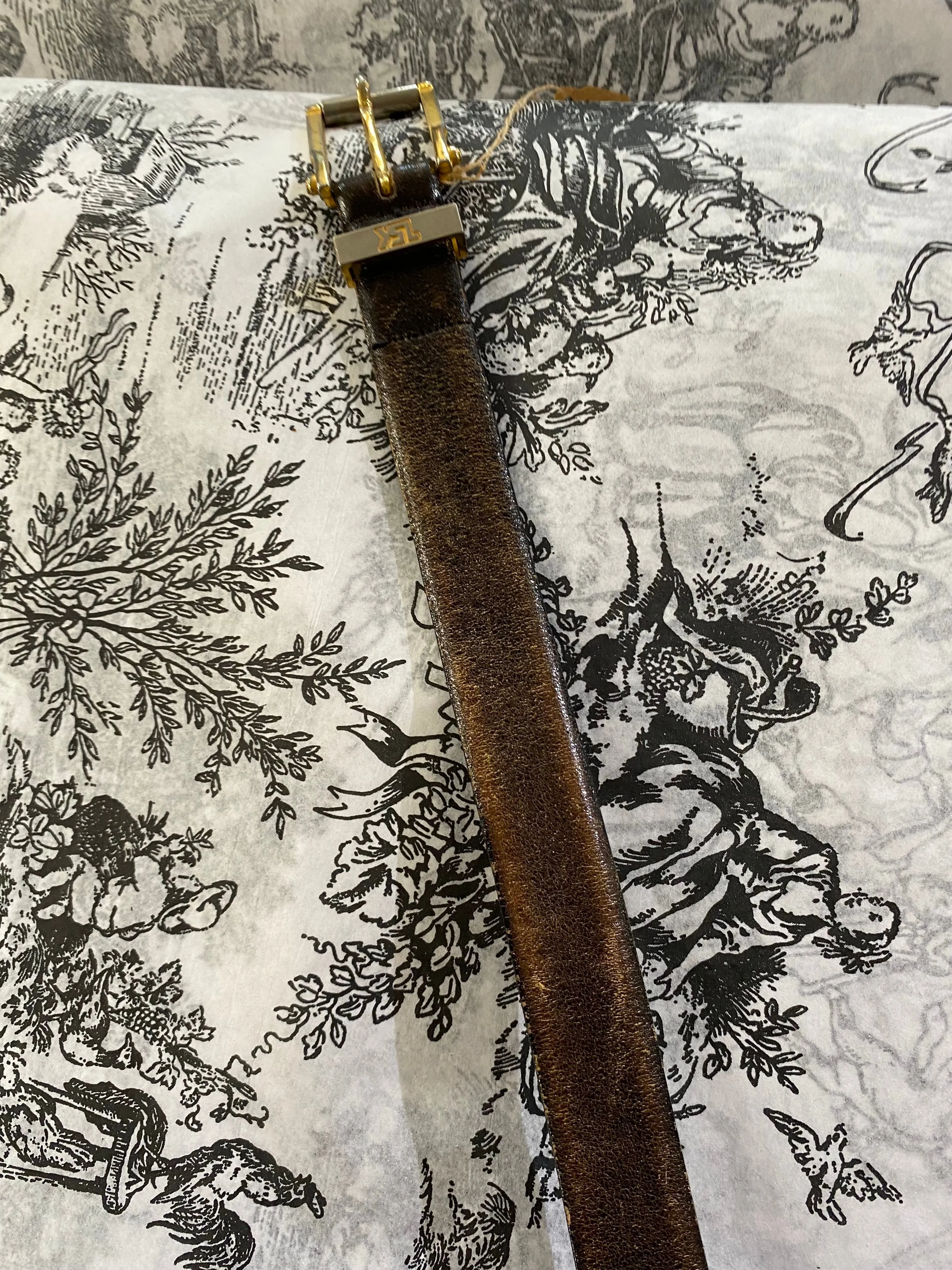 Vintage YSL Yves Saint Laurent Brown Leather Belt