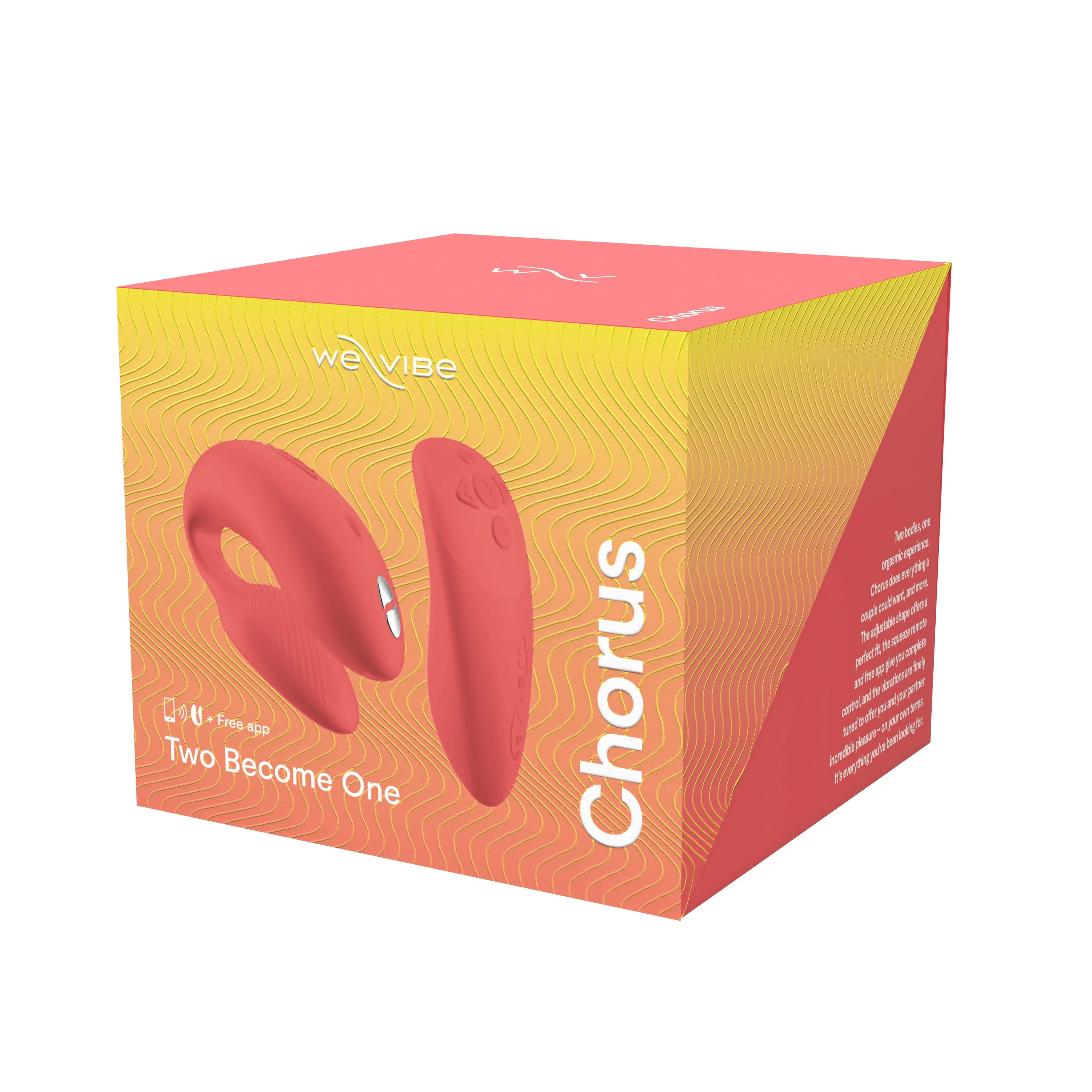 We-Vibe Chorus Rechargeable Couples Vibrator with Squeeze Control - Crave Coral