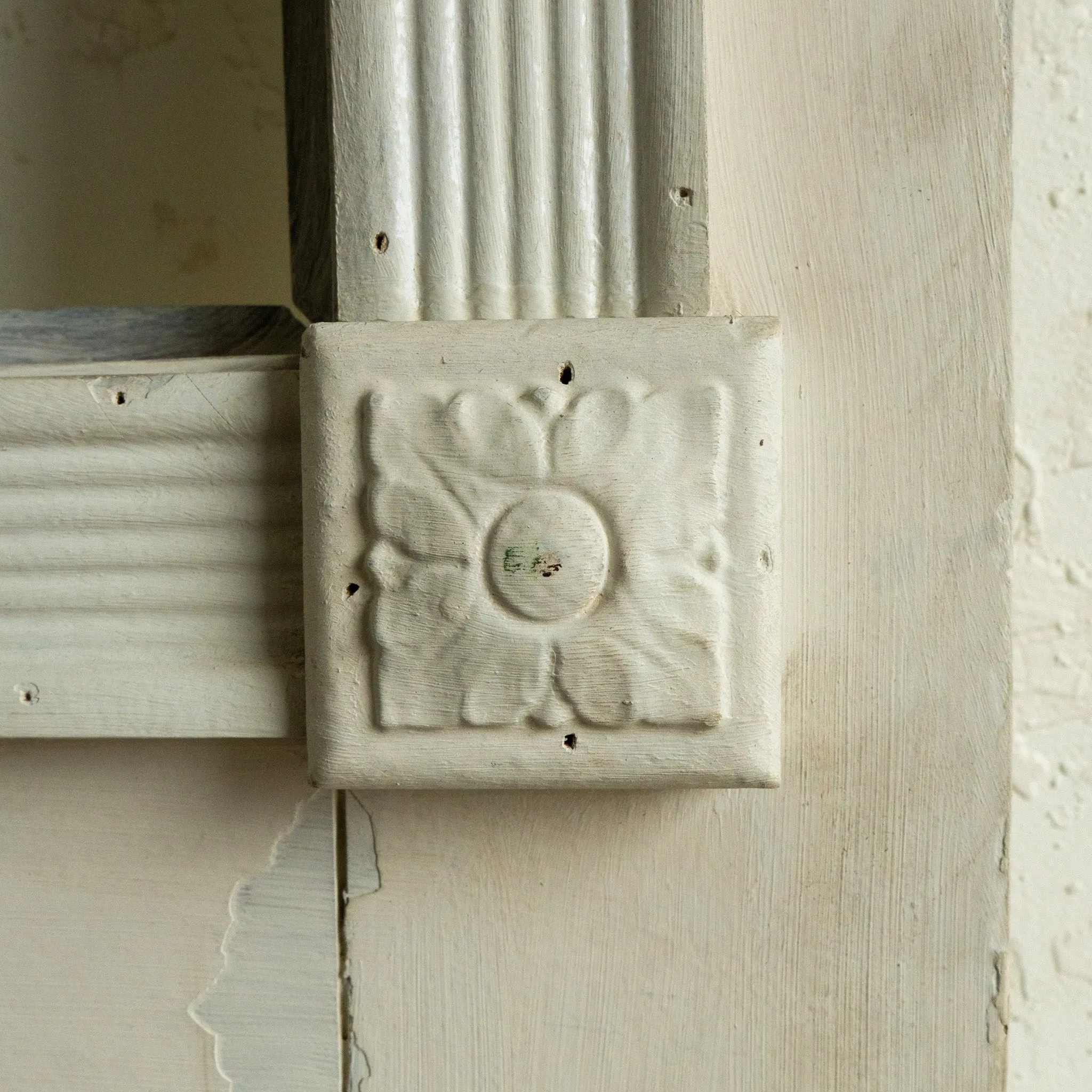 White Flower Rosette Door