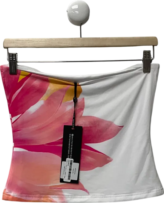 White Fox White Coral Pink Bandeau UK L