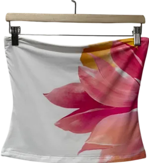White Fox White Coral Pink Bandeau UK L