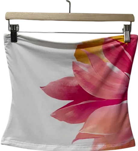 White Fox White Coral Pink Bandeau UK L