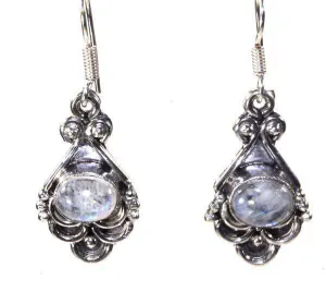 White Quartz Oval Earrings