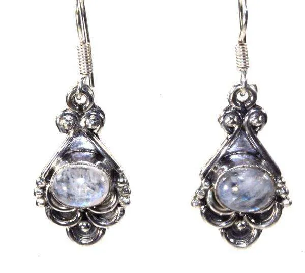 White Quartz Oval Earrings