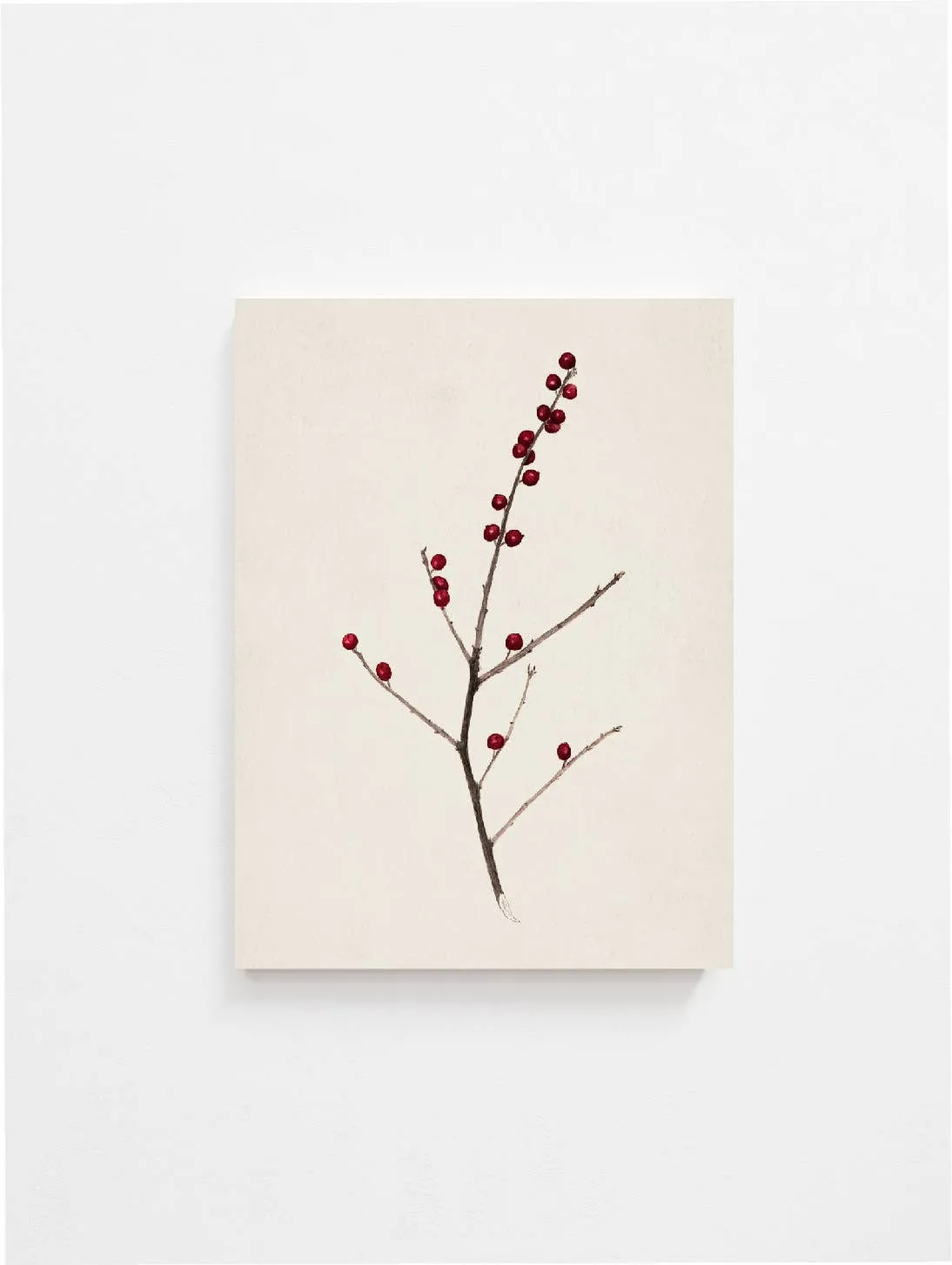 Winter Berry Vintage Art Print: 8x10in