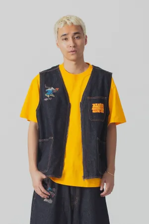 XLARGE x CSC DENIM VEST - INDIGO